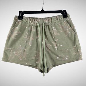 Lucky Brand Girls Drawstring Sweat Shorts Pale Green Floral Size Small!
